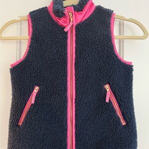 Crewcuts Pink and Navy Sherpa Vest